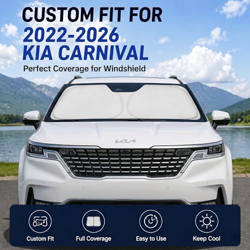 Custom Fit Windshield Sun Shade for Kia Carnival 2022-2026 - Image 2