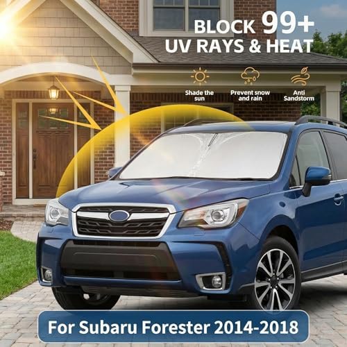 for Subaru Forester 2014-2018 Windshield Sun Shade Front Window Shade Custom Fit Forester Accessories Sun Visor Foldable Shade Blocks UV Rays Summer Must Have Car Accessories - Image 2