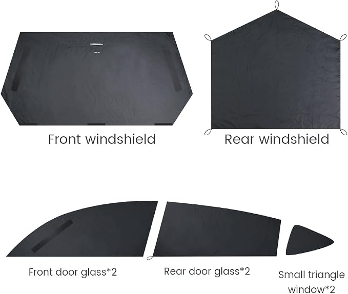 Havnby 2020-2024 Tesla Model Y Curtains Car Privacy Windshield Sun Shade for Camping Foldable Auto Accessories UV and Sun Protection 8-Piece - Image 8