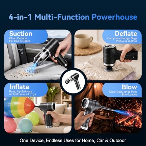 Handheld Cordless Vacuum Cleaner,8000PA Portable Car Vacuum,4000mAh Rechargeable Battery,4 Modes,3 Filters,7-in-1 Kit for Home Office Car Pet, Gray - Image 3