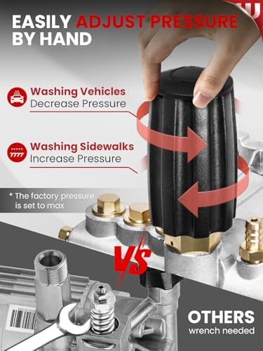 WOJET Horizontal Self-Priming Pressure Washer Pump 3/4"Shaft 3400PSI 2.5GPM - Image 3