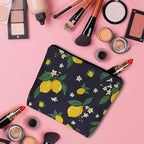 Lemon Cosmetic Travel Bag For Toiletries, Tropical Lemons Flowers Citrus Makeup Bag Toiletry Bags For Women, Flax Cosmetic Bags Make Up Bag Purse Toiletries Bag Birthday Gift, Yellow - Image 3