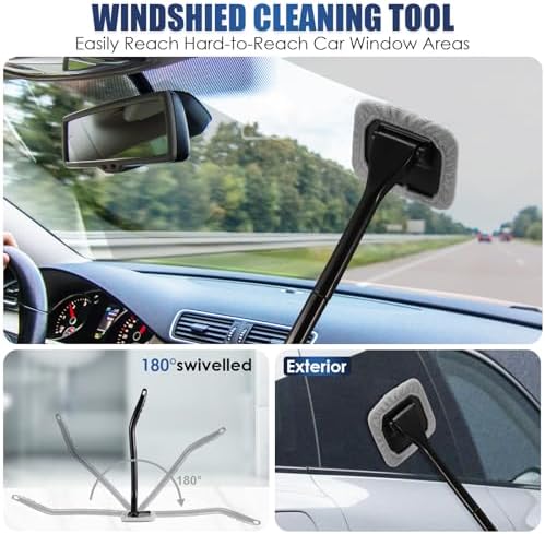 21Pcs Car Cleaning Kit with High Power Handheld Vacuum, Car Wash Mop with Long Handle, Bucket, Detailing Brush Set, Windshield Cleaner, Complete Interior Exterior Washing Supply for Men Women - Image 5