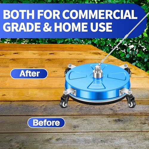 LidoDola 16'' Pressure Washer Surface Cleaner Blue, Power Washer Accessory - Image 6