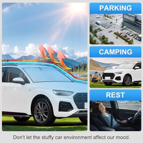 Custom Fit Windshield Sun Shade for Audi Q5 2018-2026 - Image 6
