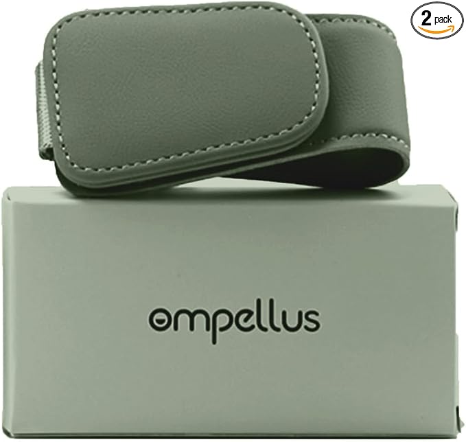 Magnetic Leather Car Sunglass Holder, Visor Sunglasses Holder Clip, 2 Pack | Suitable for Different Size Eyeglasses, Easy Opreation, Car Organziation Accessories by Ompellus
