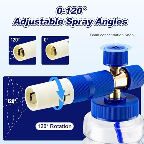 REALYOU Foam Cannon, Foam Cannon for Pressure Washer with 1/4 Inch Quick Connector, Additional 1.1mm Orifice Nozzle and 1L Bottle - Image 2