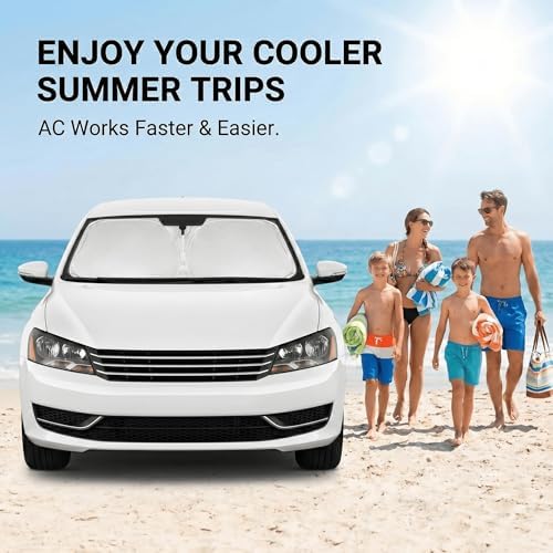 Windshield Sun Shade for VW/Volkswagen Passat 2012-2022 Sunshade Front Window Shade Custom Fit Passat Accessories Sun Visor Foldable Shade Blocks UV Rays Accessories - Image 4