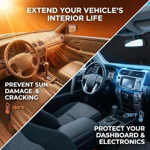 for Ford Explorer Sun Shade Windshield Cover - Custom Fit Explorer Accessories 2020-2025 2026 Sunshade Foldable UV Protection & Heat Shield Sun Visor Accessories - Image 3