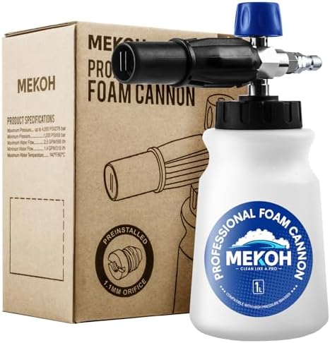 MEKOH Thick Snow Foam Cannon for Pressure Washer, 1L Big Mouth Foam Sprayer by MEKOH