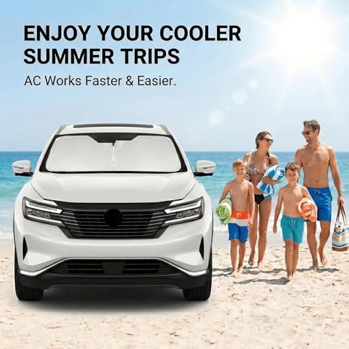 Windshield Sun Shade for Nissan Murano 2025 2026 Sunshade Front Window Shade Custom Fit Murano Accessories Sun Visor Foldable Shade Blocks UV Rays Accessories - Image 4