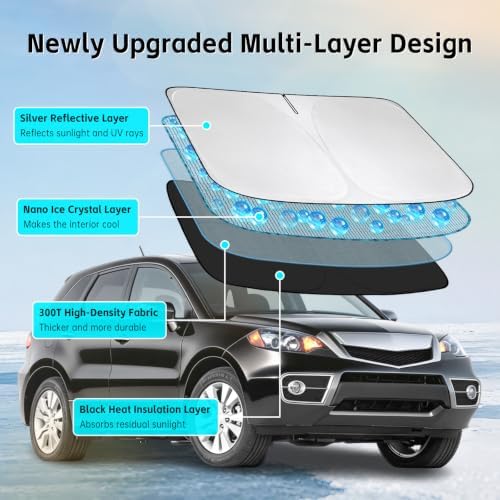 Windshield Sun Shade for Acura RDX 2007-2012 Sunshade - Image 3