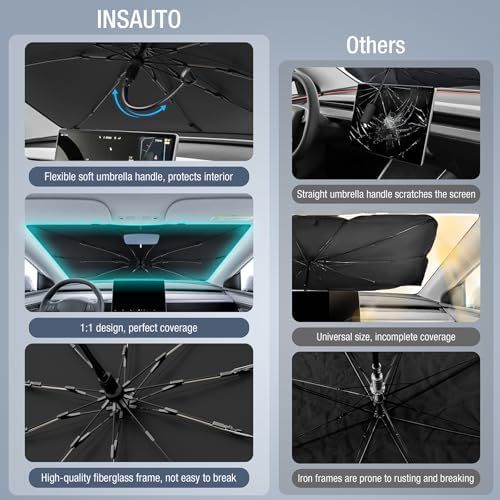 INSAUTO Custom Fit Windshield Sun Shade Umbrella for Mazda CX-5 2017-2025, Easy Fold & Store, Comes with Bag, UV & Heat Reflective, Keeps Your Car Cool - Image 5