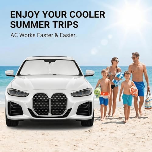 for BMW 4 Series Windshield Sun Shade 2021-2025, Front Window UV Blocking Sun Visor for 430i 440i i4 M4 330i, Custom Fit Foldable Car Sunshade Accessory - Image 4