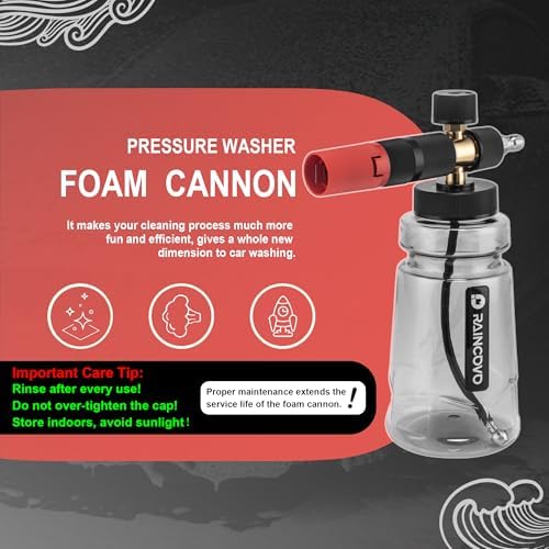 Raincovo Foam Cannon Wide Mouth for Pressure Washer, Snow Pro - Image 2
