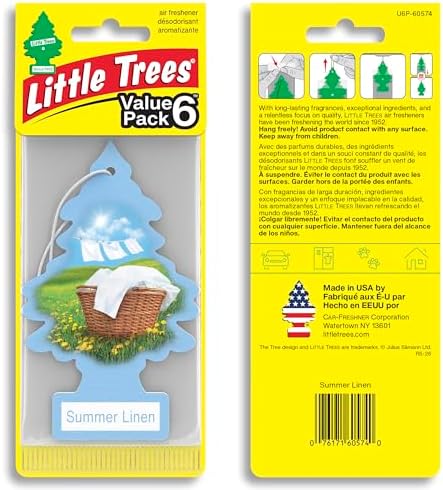 LITTLE TREES Car Air Freshener | Hanging Tree Provides Long Lasting Scent for Auto and Home | 24 Air Fresheners |Summer Linen - Image 2