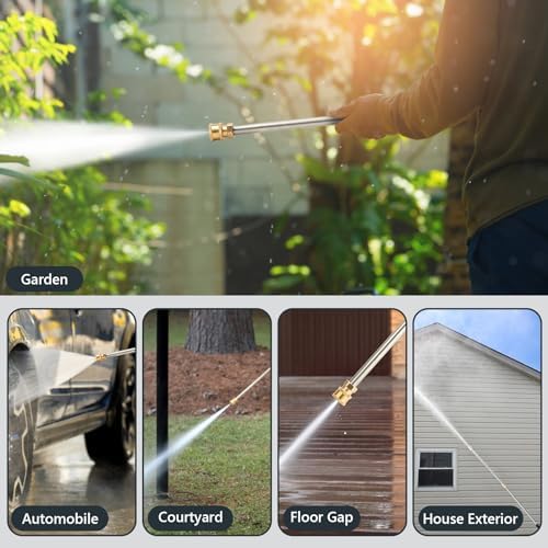 Pressure Washer Extension Wand, 2 Pack 17 Inch Stainless Steel Heavy Duty Wands with 1/4 Inch Quick Connect, Fits Most Pressure and Power Washers - Image 6