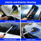 desin Windshield Cleaning Tool, Car Window Cleaner Windshield Cleaner with 4 Reusable and Washable Microfiber Pads and Extendable Handle Auto Inside Glass Wiper Kit - Image 4