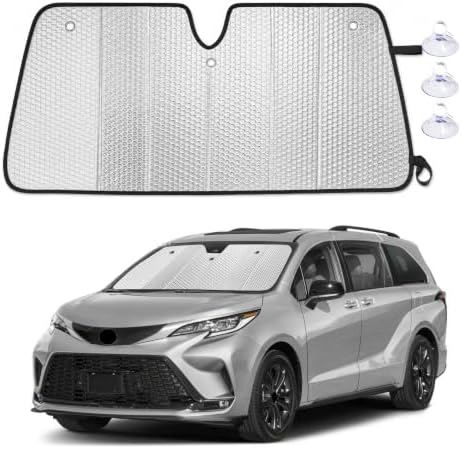 EcoNour Foldable Sun Shade Fit for Toyota Sienna 2021-2024 2025 2026 by EcoNour
