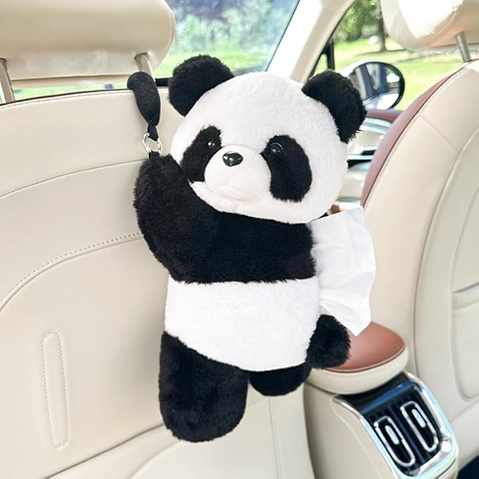 Plush Puppy Car Tissue Box Holder – Cute Crawling Dog Design, Hanging or Dashboard Use, Soft Style Organizer for Vehicle Interior (White Dog) - Image 8