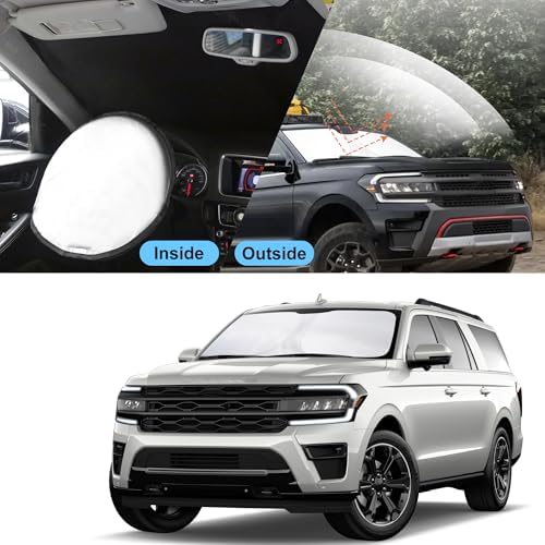TINGLU Sun Shade for Ford Expedition SUV 2018-2024 2025 Accessories Windshield Sun Shade Window Shade UV Rays Protection Sun Visor Cover with Steering Wheel Sunshade Storage Bag - Image 6