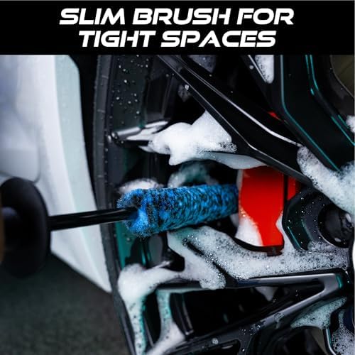 VIKING Wheel Barrel Brush for Deep Wheel Cleaning, Slim and Regular, 2 Pack - Image 2