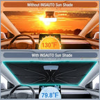 INSAUTO Custom Fit Windshield Sun Shade Umbrella for Mazda CX-5 2017-2025, Easy Fold & Store, Comes with Bag, UV & Heat Reflective, Keeps Your Car Cool - Image 2