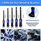10Pcs Wheel Brush Kit for Cleaning Wheel and Tire, Wheel and Rim Brush, Car Detailing Brushes, Tire Brush, Bendable & Durable Car Wheel Rim Cleaner Brush Set,Car Cleaning Brush Supplies Kit - Image 4