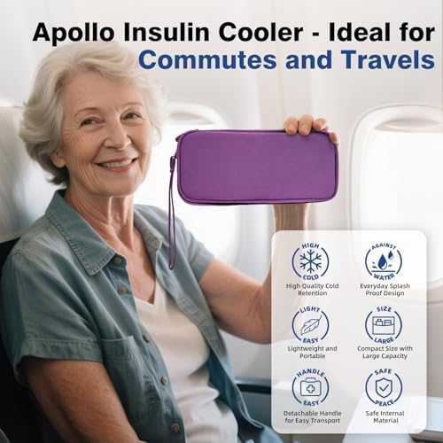 apollo walker Insulin Cooler Travel Case with Ice Packs and Insulation | TSA Approved Includes 2 x 90g ice packs for 9-hour cooling insulin pens & syringes for Diabetics to Carry (Purple) - Image 5