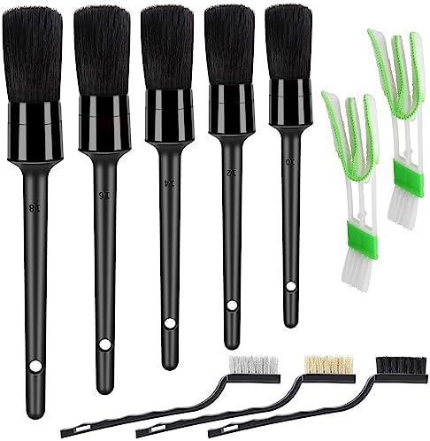 HMPLL 10pcs Detailing Brush Set, Multi-Purpose Car Detailing Brushes by LOKEME-USDirect