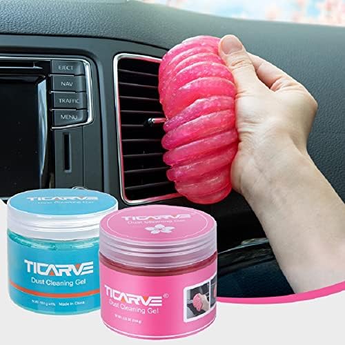 TICARVE 2Pack Cleaning Gel Car Putty Slime for Detailing Putty Detail Tools Car Interior Cleaner Automotive Cleaning Kits Keyboard Cleaner Blue Rose (320g/11.2oz) by TICARVE