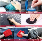 46Pcs Car Wash Cleaning Kit with Foam Gun Sprayer Detailing Brushes Car Vacuum Collapsible Bucket Windshield Cleaning Tool Tire Brush Towels Complete Interior Exterior Detailing Set for Car - Image 7