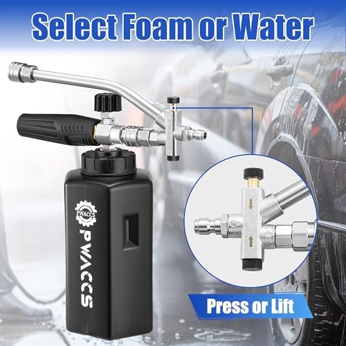 PWACCS Pressure Washer Foam Cannon Dual Connector, Adjustable Foam Blaster - Image 2