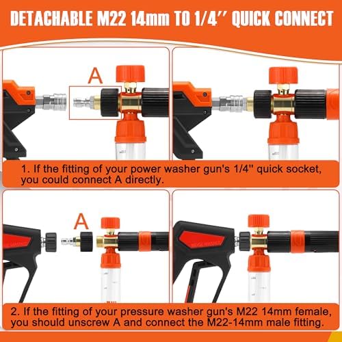 RIDGE WASHER Mini Foam Cannon Gun with Dual Connector, 100 ML - Image 6