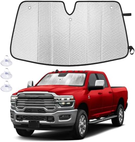 EcoNour Foldable Sun Shade Fit for Dodge Ram 2500 2010-2024 2025 2026 by EcoNour