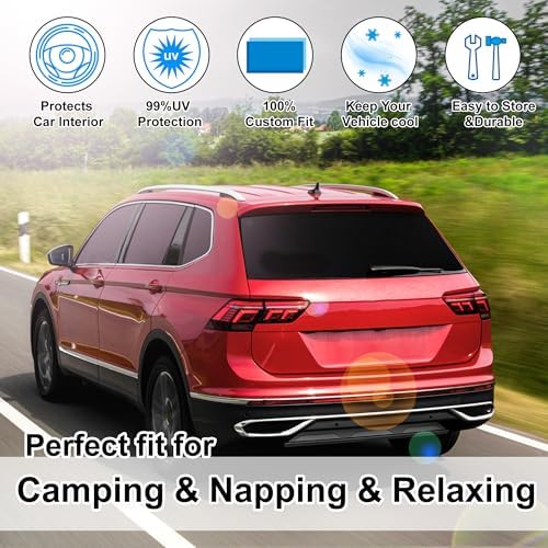 TINGLU 8PCS Window Shades for Volkswagen VW Tiguan 2018-2023 Accessories Car Side Full Windows Rear Triangular Windshield Sun Shade Sun UV Rays & Privacy Protection for Camping,Napping,and Relaxing - Image 6
