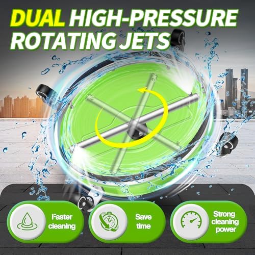 LidoDola 19'' Pressure Washer Surface Cleaner Green, Power Washer Accessory - Image 2