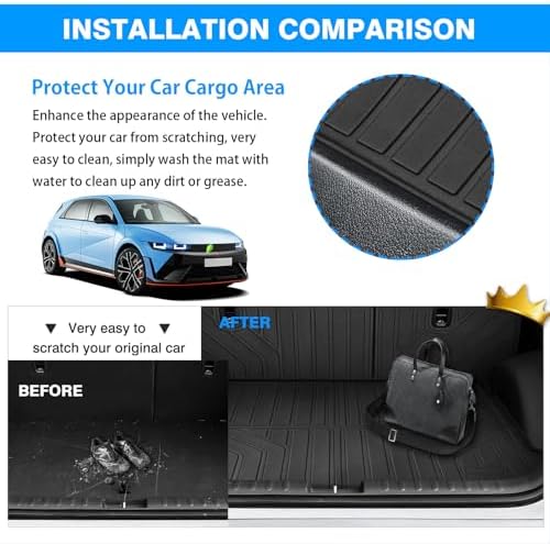 Powerty Cargo Mat with Backrest Mat for Hyundai Ioniq 5 2022-2025 2026, All Weather TPE Cargo Mat Liner for Rear Trunk - Image 4