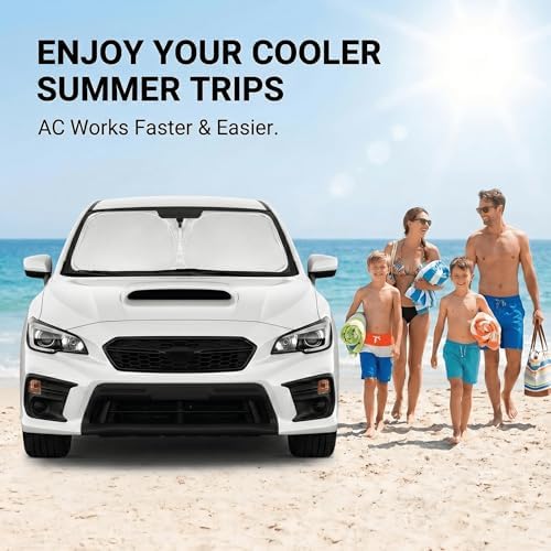 Windshield Sun Shade for Subaru WRX/WRX STI 2015-2021 Sunshade Front Window Shade Custom Fit WRX Accessories Sun Visor Foldable Shade Blocks UV Rays Accessories - Image 4
