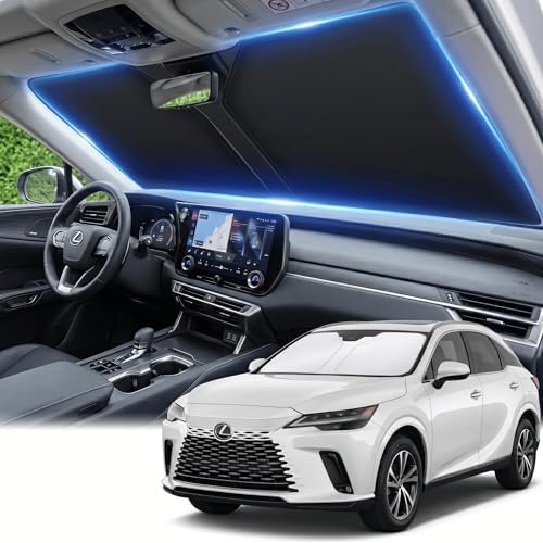 Custom Fit Windshield Sun Shade for Lexus RX 2023-2026, Double Layer 280T for RX 350, RX 350 F Sport, RX 350L Front Window Visor, Foldable UV Ray Blocker, Summer Car Accessories Must-Have by AuyNeas