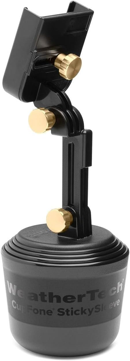 WeatherTech CupFone with Extension – Adjustable, Universal Cup Holder Cell Phone Mount Car & Truck Accessory – Best Design for iPhone & Smartphone Charging – Rose Gold Metal Knobs by WeatherTech