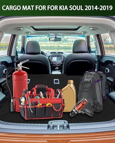 for Kia Soul 2014-2019 Trunk Mat Back Seat Cover Cargo Mat Cargo Liner Protector with Backrest Mat Dog Liner TPE All Weather - Image 3