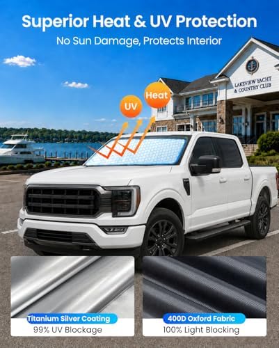 REEVAA Car Windshield Sun Shade for Ford F150/F250/F350/F450 - Image 3