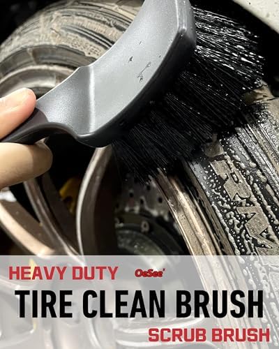 oesee Professional 4 Pack Long Handle Wheel Brush Kit for Cleaning Wheel and Tire- 2X Soft Wheel Cleaning Brush, Detailing Brush and Stiff Tire Brush, Bendable& Durable Wheel Rim Cleaner Brush Set - Image 4