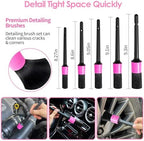 Windshield Cleaner Tool, 17Pcs Pink Car Interior Cleaning Kit, Detailing Kit Cleaner, Detailing Brush, Cleaning Gel, Inside Cleaning Supplies Accessories for Women Girl Gift - Image 4