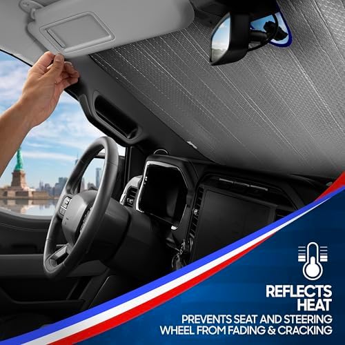 Motor Trend Freedom Windshield Sun Shade for Car Windshield 250 USA Anniversary Patriotic Accordion Fold Sunshade Protection Heat Blocker Foldable Windshield Cover Truck SUV 4th of July Memorial Day - Image 6