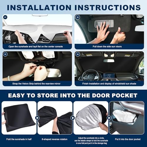 Windshield Sun Shade Custom Fit Toyota RAV4 2019-2026 - Image 6