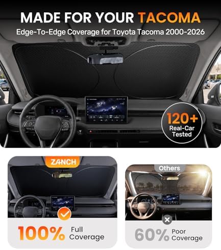Zanch Windshield Sun Shade for Toyota Tacoma 2000-2026 - Image 2