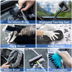 42Pcs Car Wash Detailing Kit Cleaning Set with Foam Gun Sprayer, Long-Handle Brush, Collapsible Bucket, Large Wash Mitt, Towels, Complete Interior & Exterior Car Washing Supply Set (Blue) - Image 6