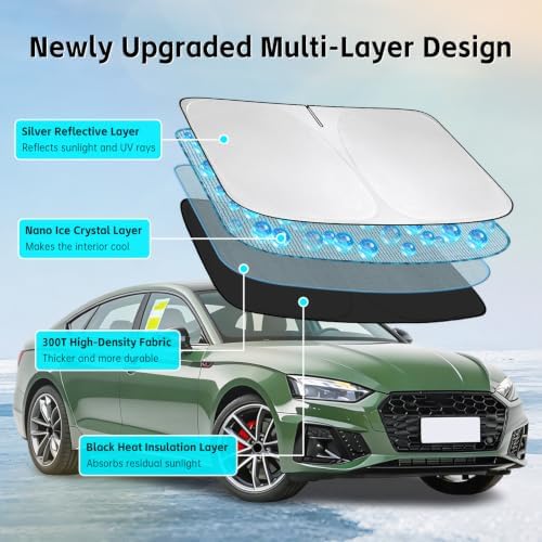 Windshield Sun Shade for Audi A5 2008-2026 Sunshade - Image 3